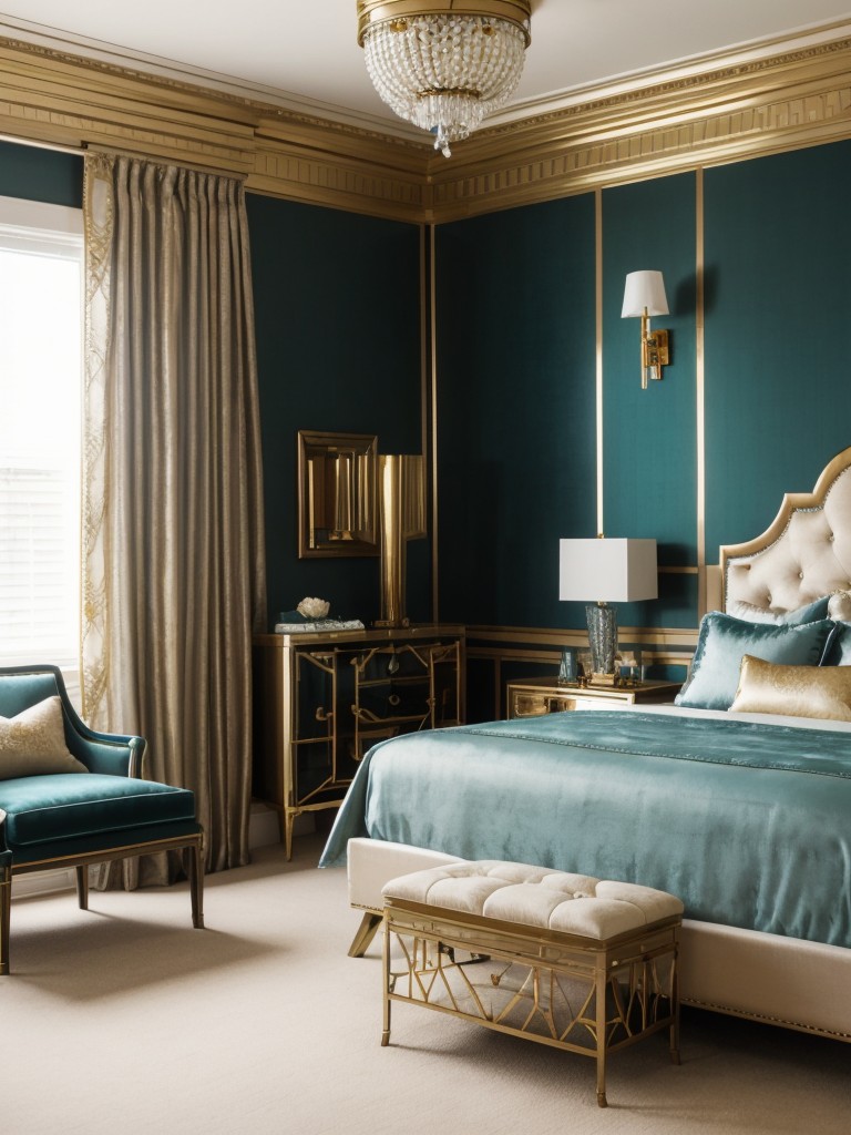 1920s Glam: Create an Art Deco-Inspired Bedroom with Teal Decor