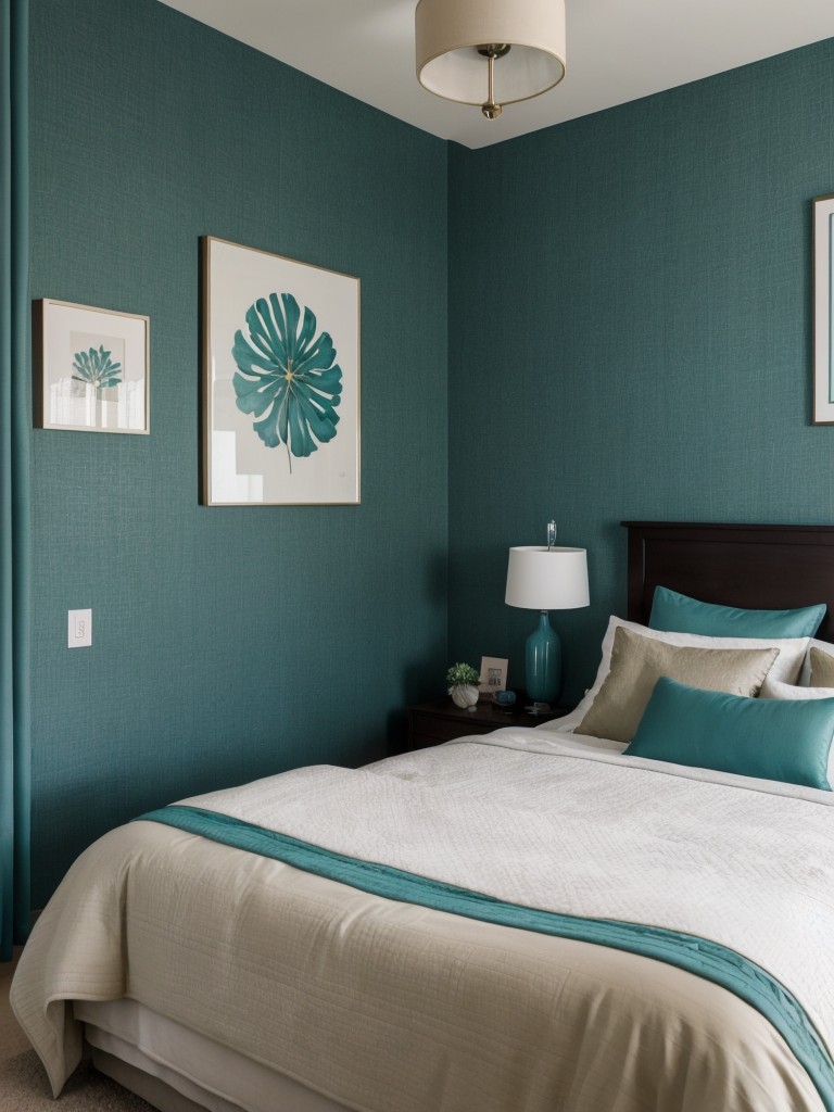 Chic Teal Bedroom Décor: elevate your space with textured wallpaper!