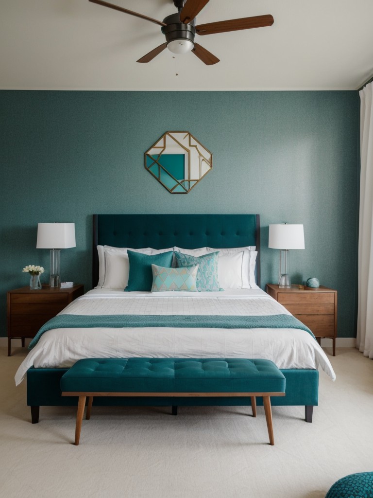 Contemporary Teal Bedroom Decor for a Gender-Neutral Apartment