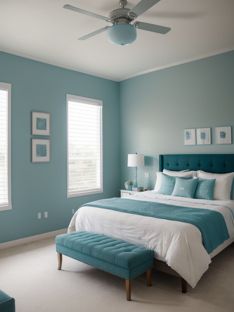 Chic Teal Bedroom: Create a Gender-Neutral Haven with Monochromatic Decor!