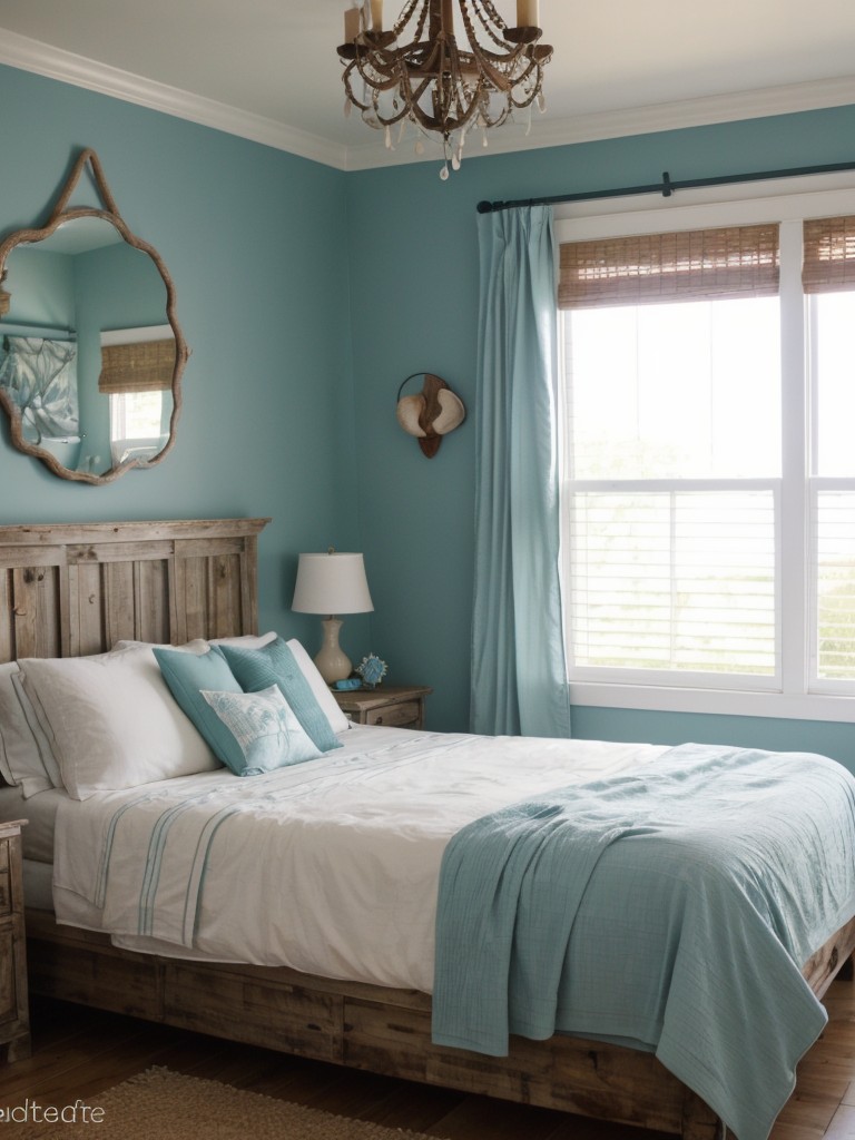 Beachy Vibes: Coastal-inspired Teal Bedroom Decor.