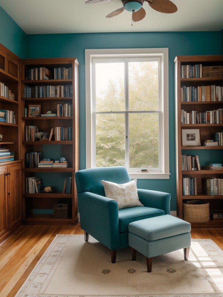 A Serene Haven: Teal Bedroom Decor for Cozy Reading Nook