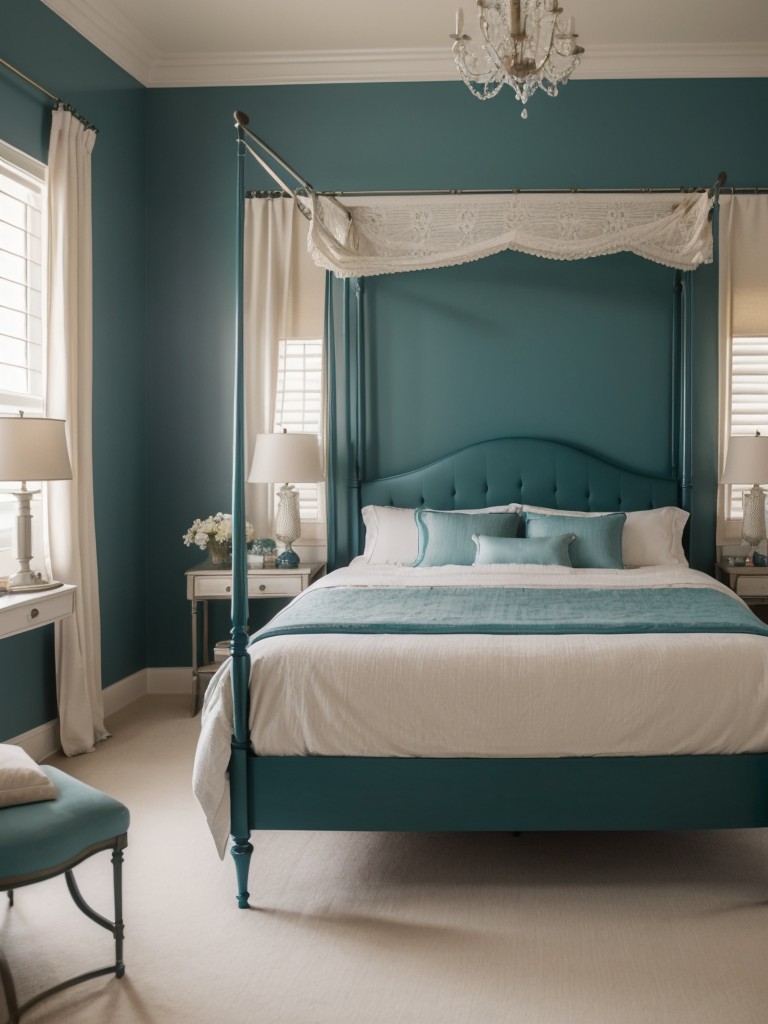 Vintage-inspired Teal Bedroom Decor: Timeless Elegance!