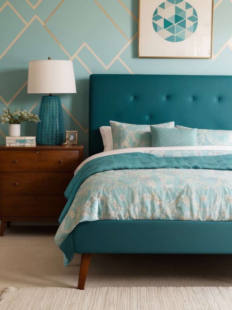 Retro Vibes: Teal-Inspired Tranquil Apartment Decor