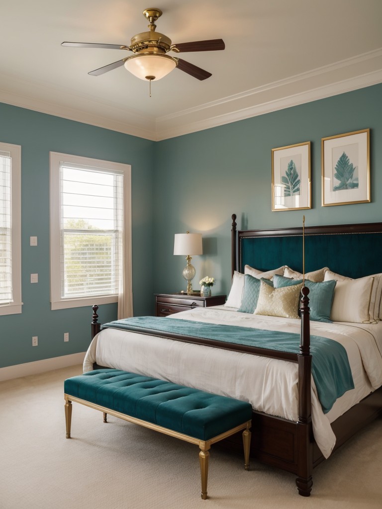 Create an Elegant Oasis: Teal & Gold Apartment Bedroom Decor