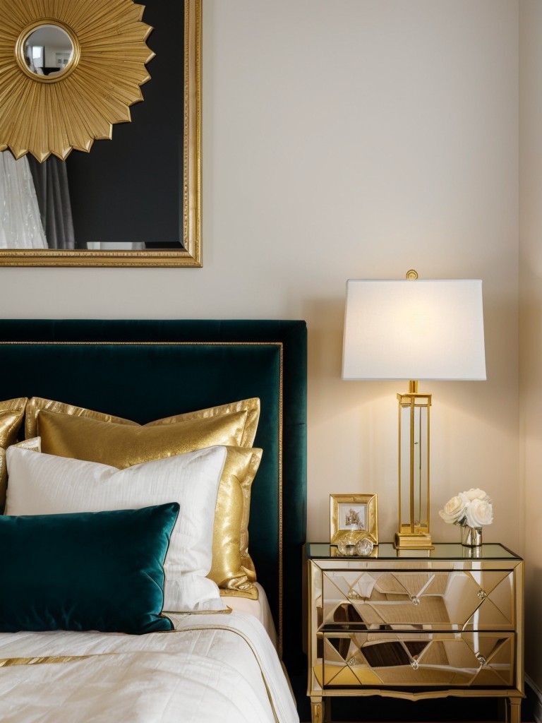 Luxury meets chic with teal and gold apartment decor!