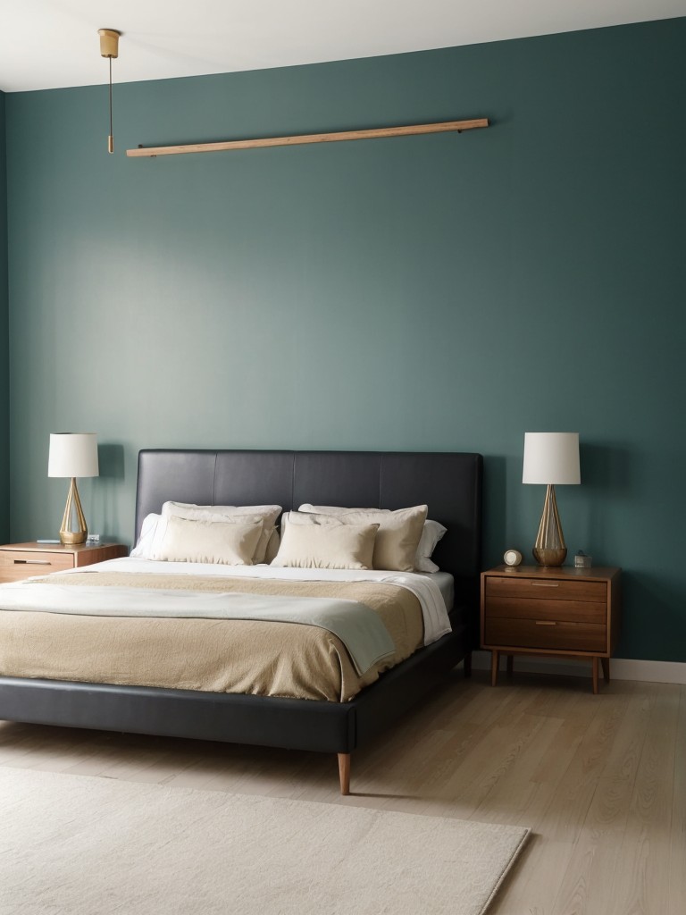 Minimalist Luxe: Teal and Gold Apartment Bedroom Decor