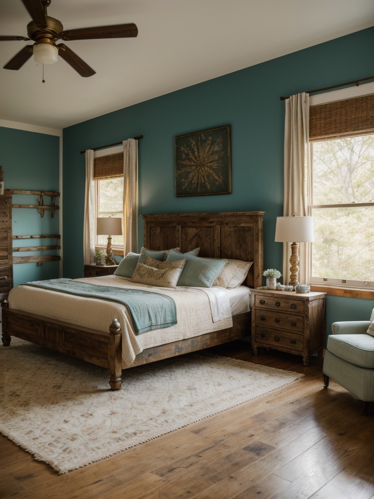 Rustic Luxury: Transform Your Bedroom with Teal and Gold