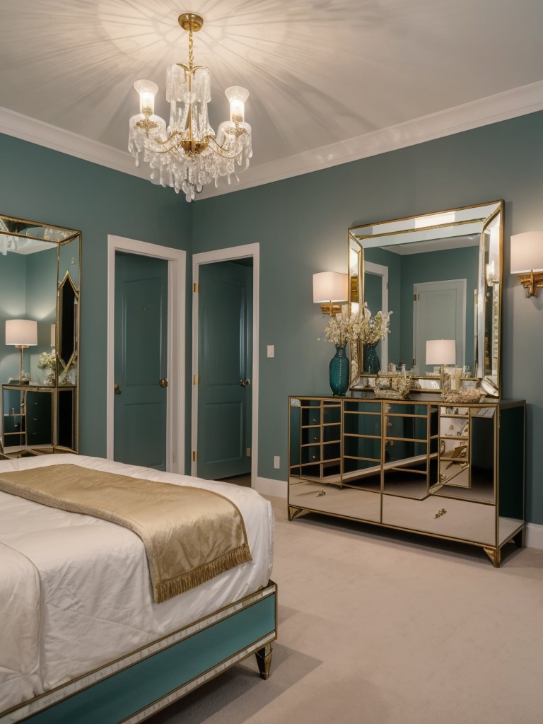 Glam up your bedroom: Teal and Gold Apartment Chic.