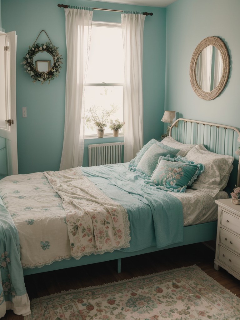 Boho Teal Apartment: Romantic Vintage Vibes