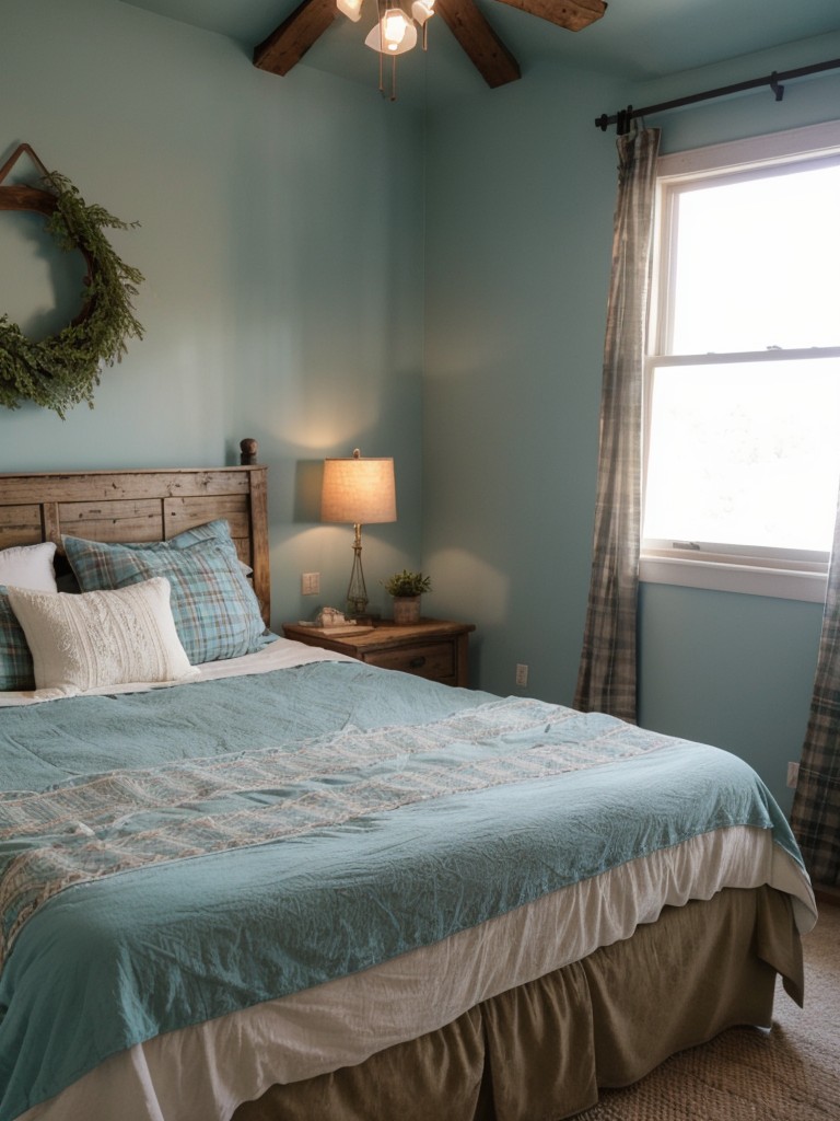 Get Cozy in a Boho Teal Apartment with Rustic Farmhouse Touches