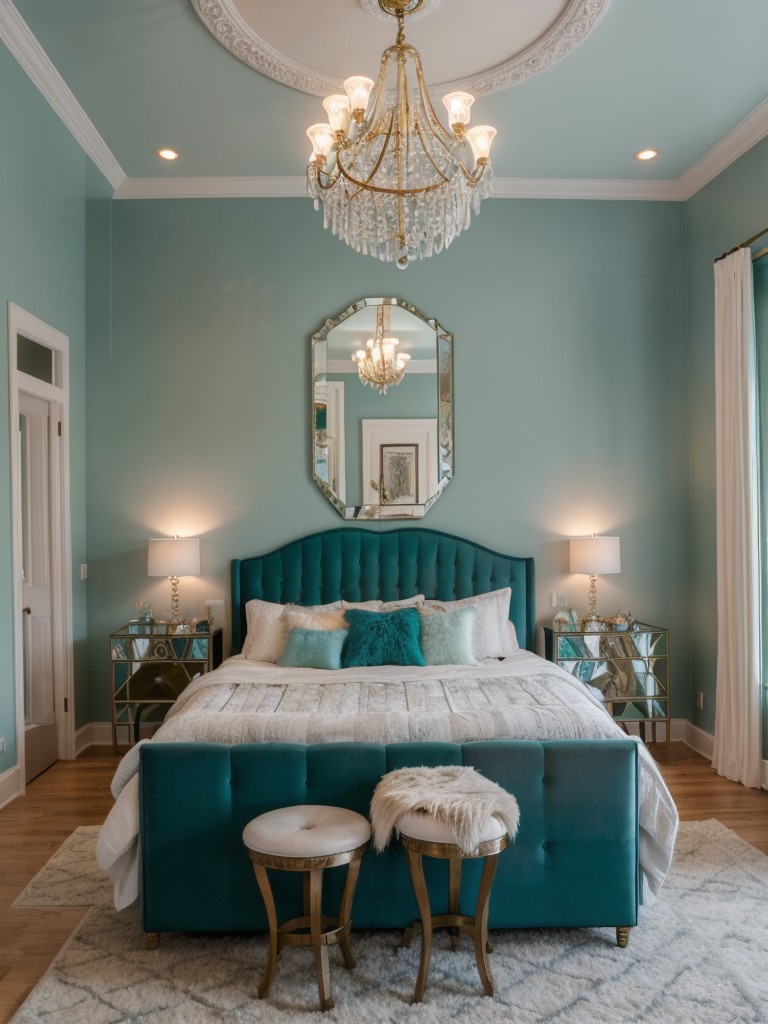 Teal Boho Bedroom: Glam & Hollywood Vibes