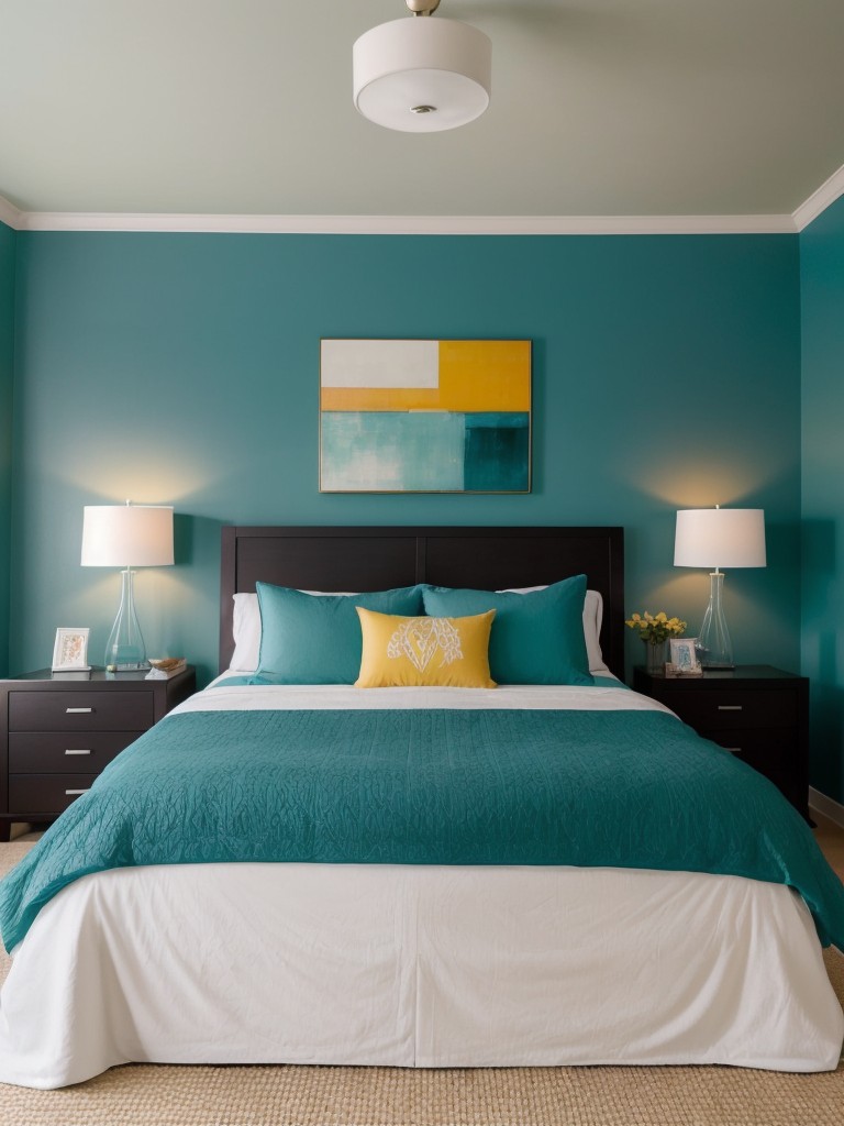 Bold Teal Bedroom: Energize Your Space with Vibrant Decor!