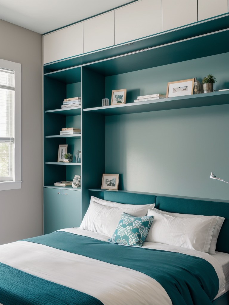 Teal Bedroom Decor: Modern, Sleek and Storage-Savvy Apartment Ideas