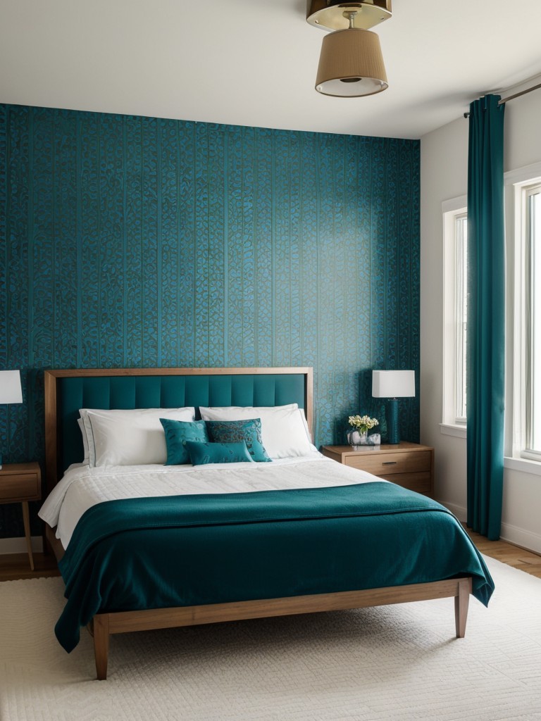 Teal Decor: Elevate Your Bedroom with a Striking Accent Wall!