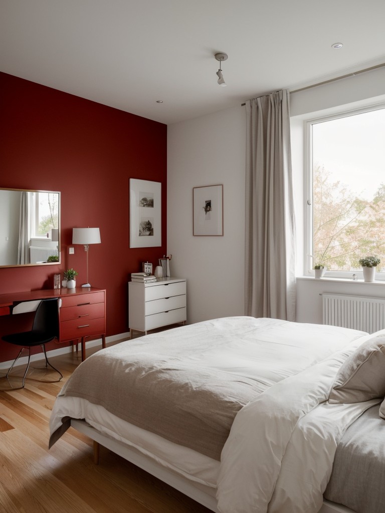 Scandinavian Chic: Minimalist Red Bedroom Inspiration