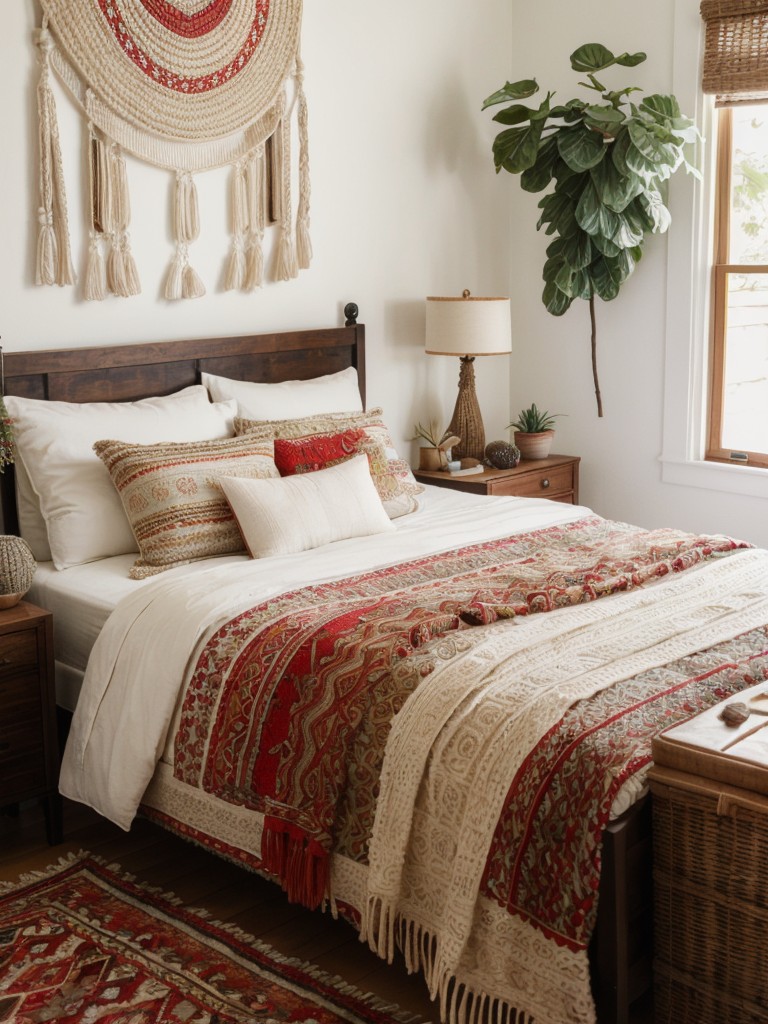 Boho Chic: Create a Vibrant Red Bedroom Oasis!