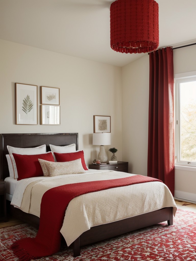 Geometric Red Bedroom Decor: Modern and Cozy Retreat