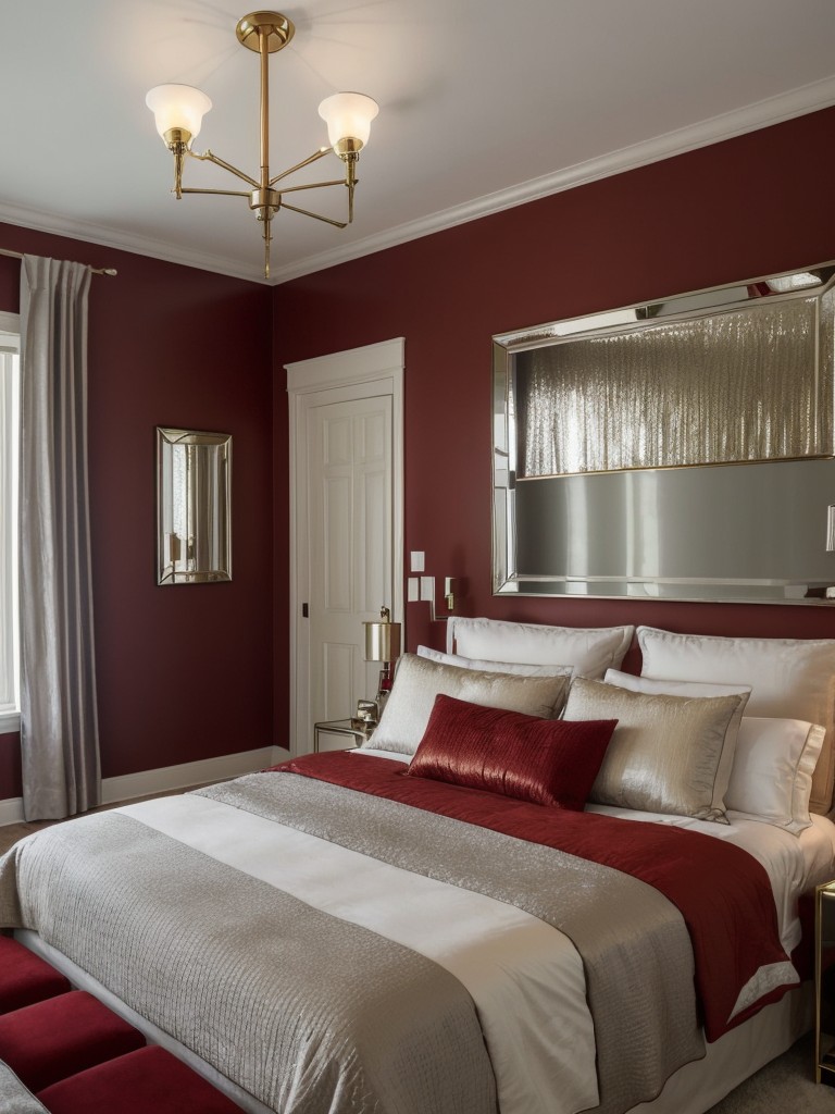 Create a Chic and Cozy Red Bedroom with Metallic Accents!