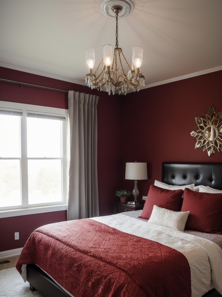 Red Hot Retreat: Cozy up your apartment with statement chandelier vibes!