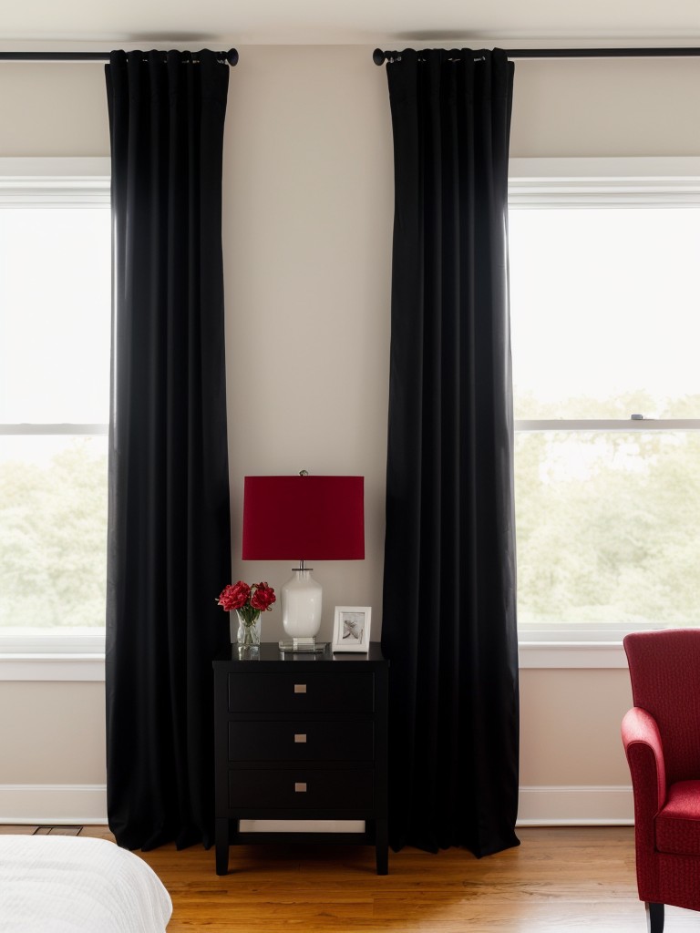 Sleek & Sophisticated: Red Bedroom Decor with Black Accents