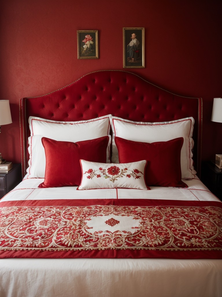 Luxurious Red Bedroom Ideas: Elevate Your Apartment with Plush Bedding!