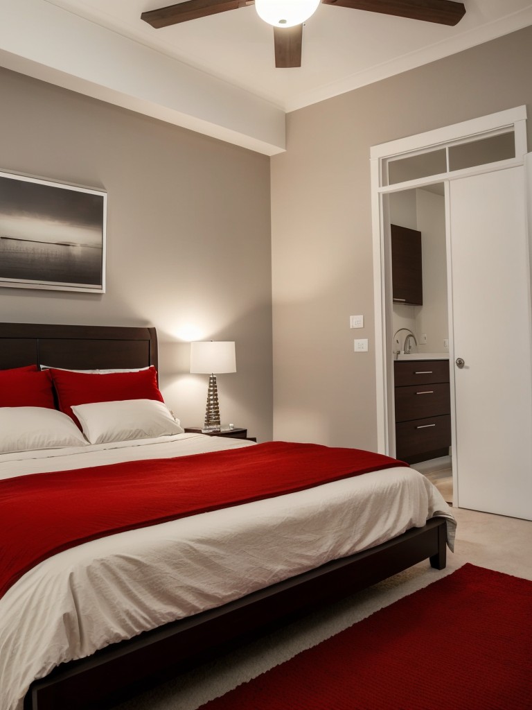 Bold & Minimal: Red & Neutral Bedroom Decor