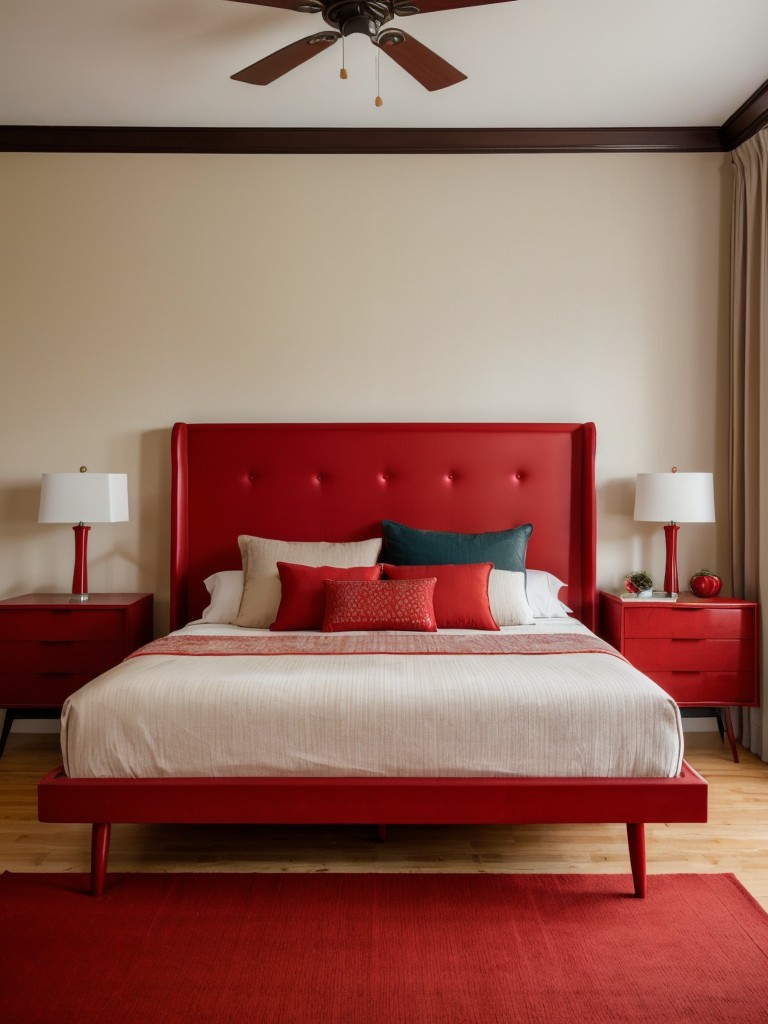 Retro Red: Elevate your apartment with mid-century modern vibes!