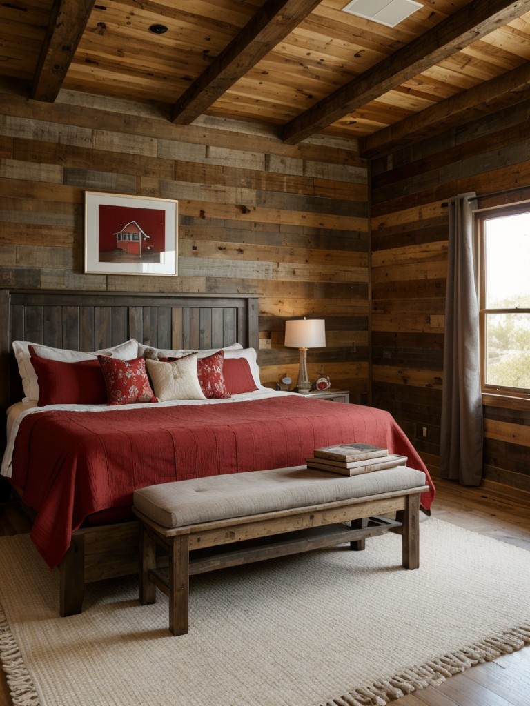 Rustic Red: Elevate Your Apartment with Barn Wood Accents!