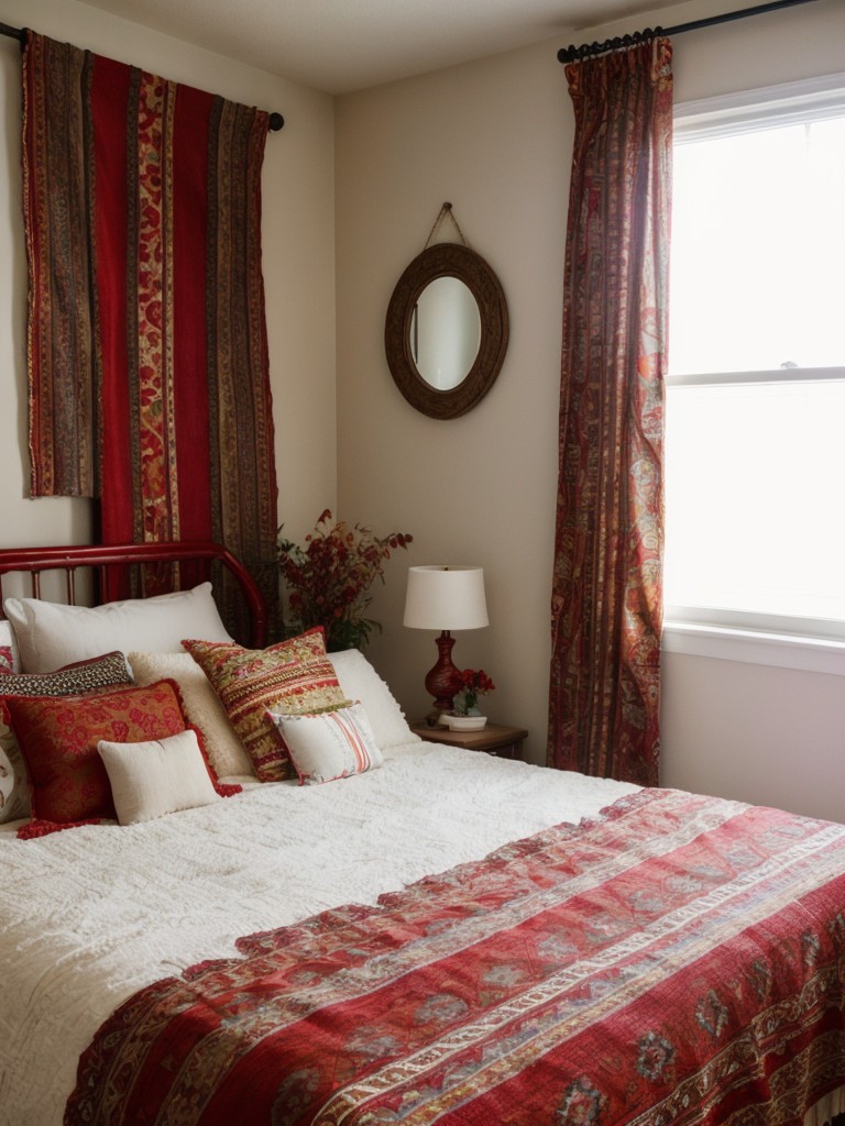 Boho Chic Bedroom: Embrace Red & Eclectic Vibes!