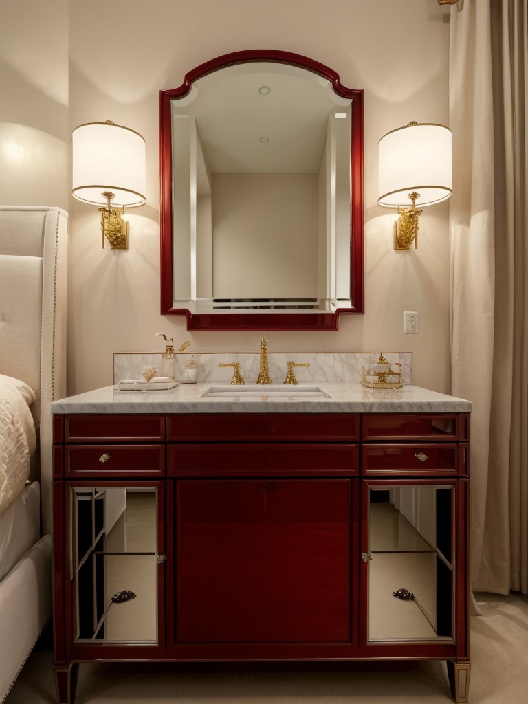 Glam up your bedroom with Red: Luxe Hollywood Regency inspirations for a sophisticated retreat.