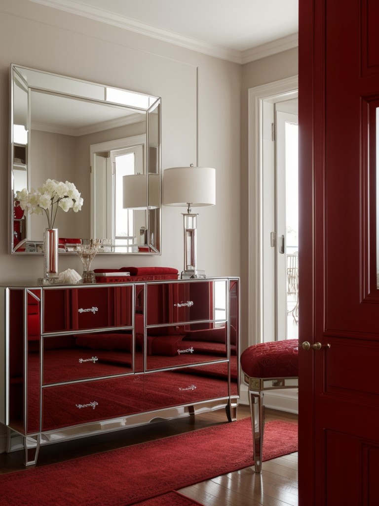 Ravishing Red Bedroom: Create a Boutique-style Retreat with Mirrored Furniture!