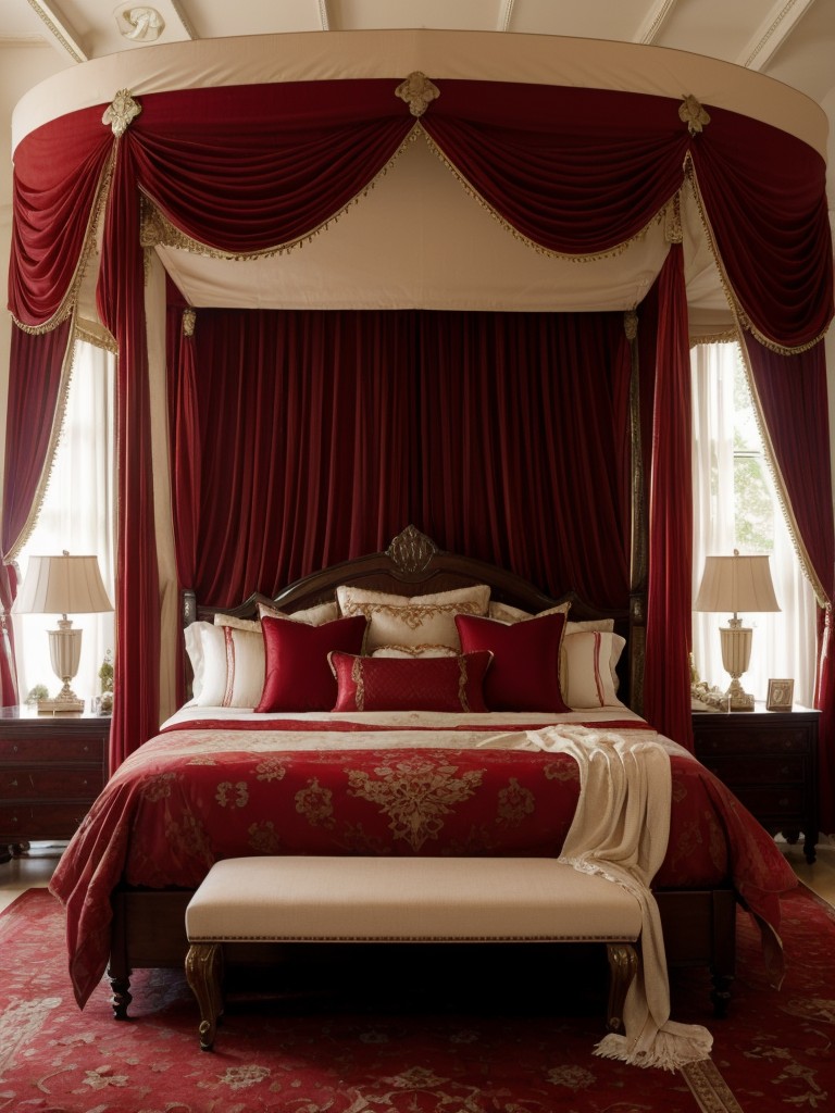 Luxurious Red Bedroom: Create a Romantic Haven with a Canopy Bed