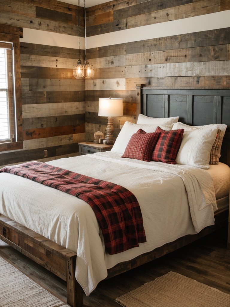 Rustic Red Retreat: Elevate Your Apartment with Unique Bedroom Decor!