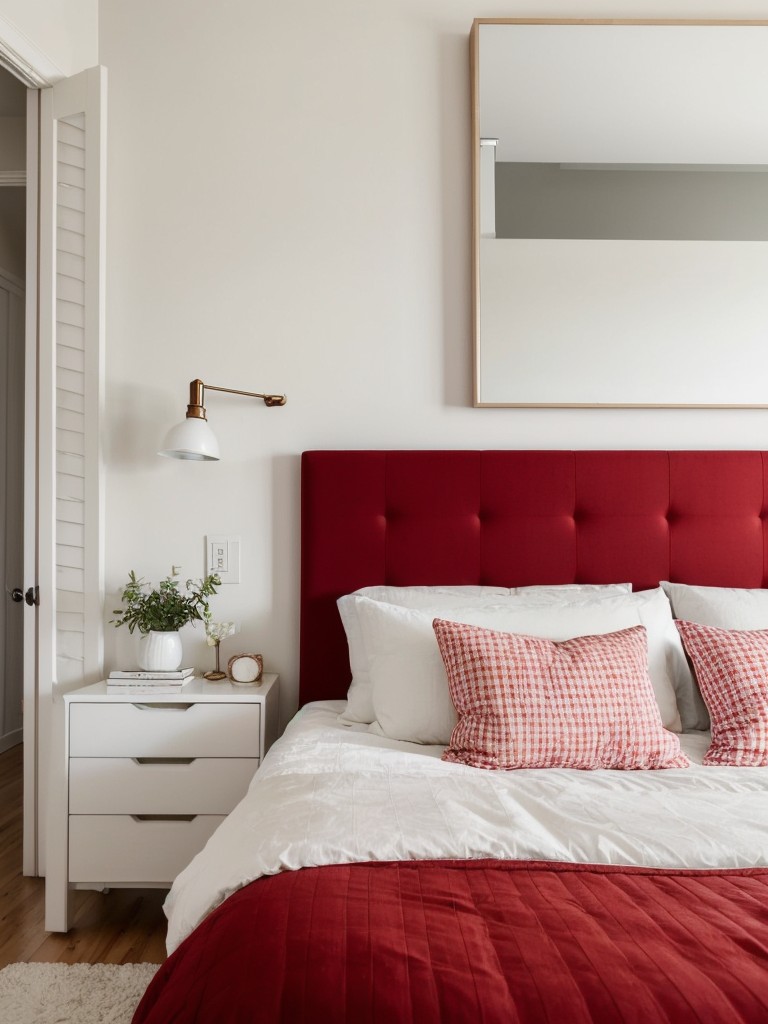 Scandinavian-inspired Red Bedroom Decor: Simple and Airy Apartment Ideas