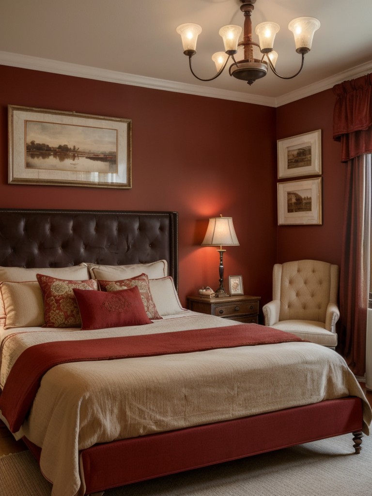 Sophisticated and cozy: Red bedroom decor ideas for a timeless ambiance.