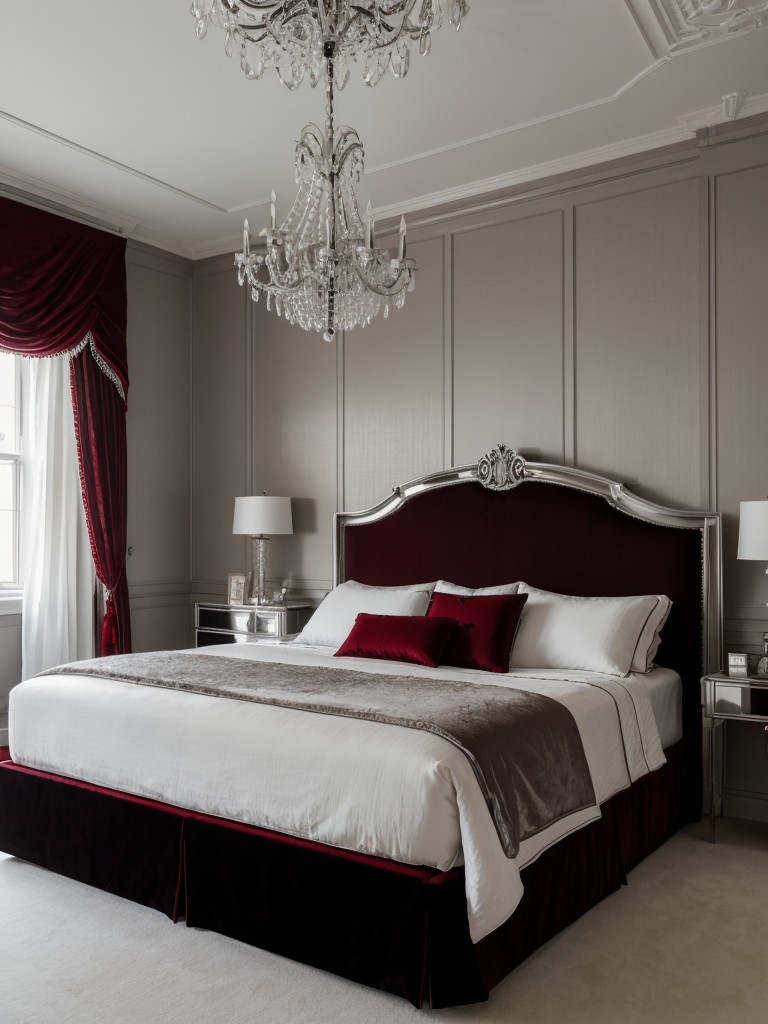 Timeless Elegance: Black & White Bedroom with Luxurious Velvet Bedding