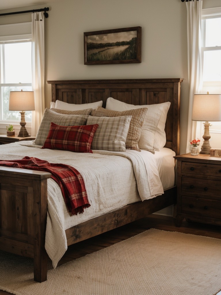 Cozy Farmhouse Retreat: Rustic Red Bedroom Decor Inspiration