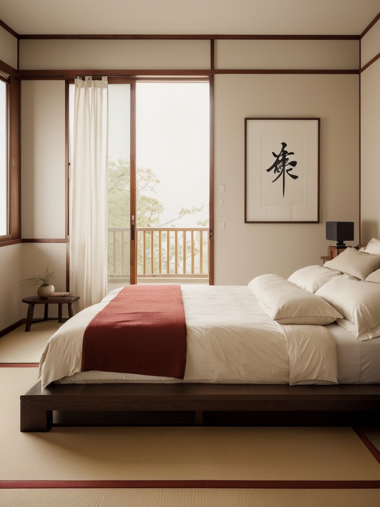 Zen Vibes: Japanese-inspired bedroom for a serene apartment.