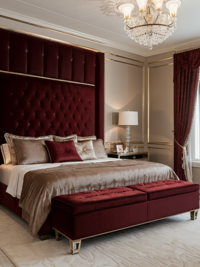 Opulent Hollywood Glam: Chic Red Bedroom Inspiration