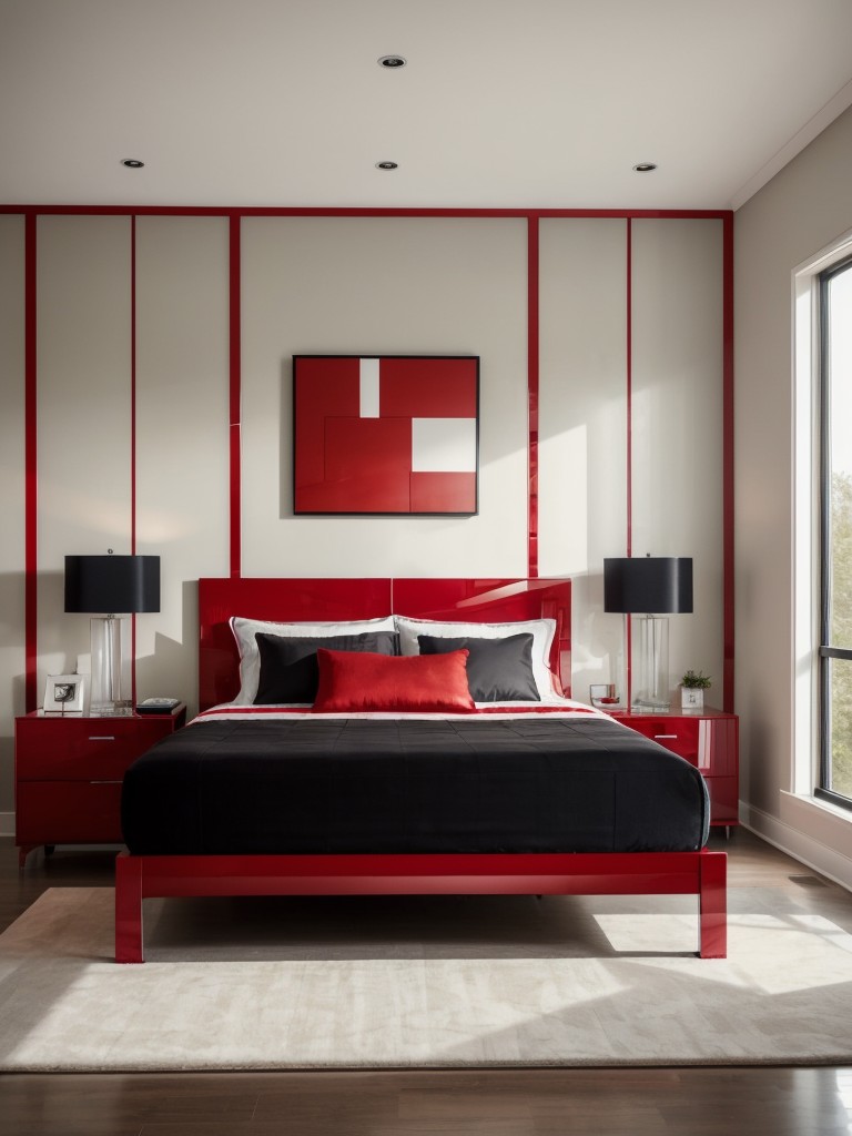 Modern & Sleek: Red-themed Bedroom Decor Ideas