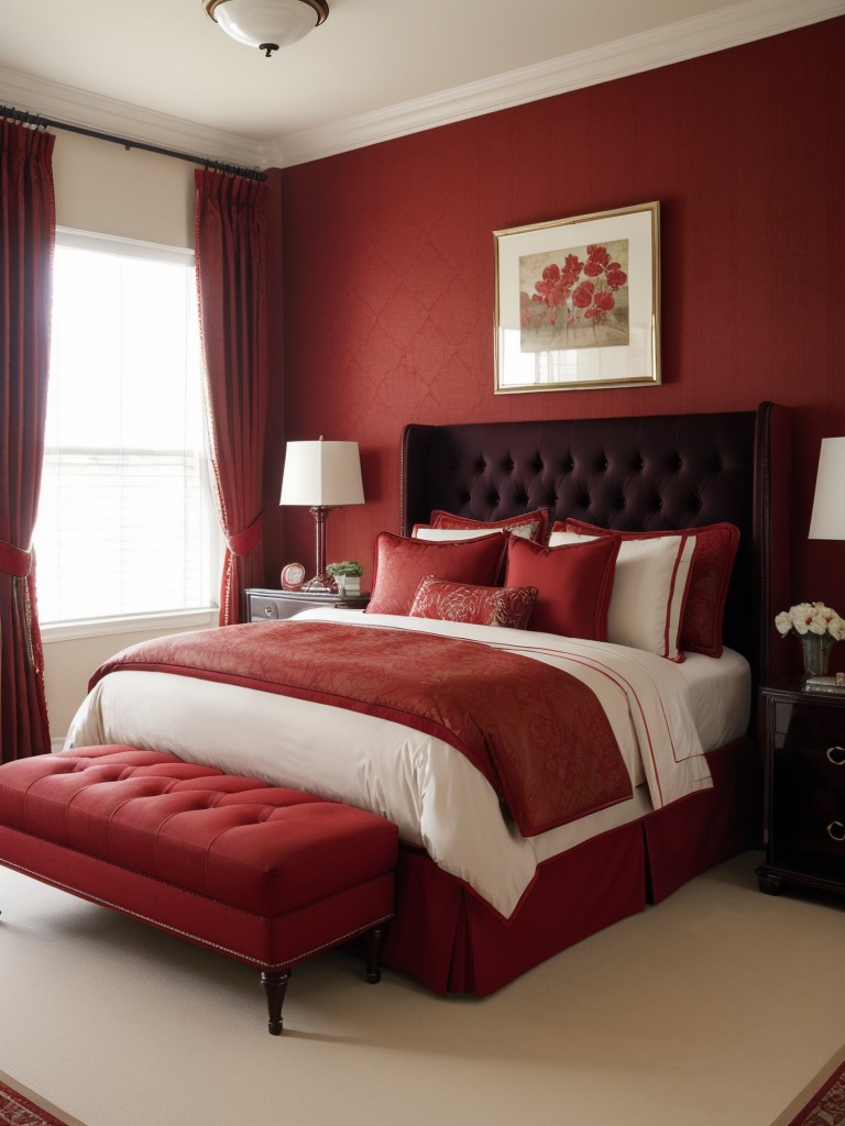 Vibrant Bedroom Decor: Add a Pop of Red and Elevate your Apartment Style!