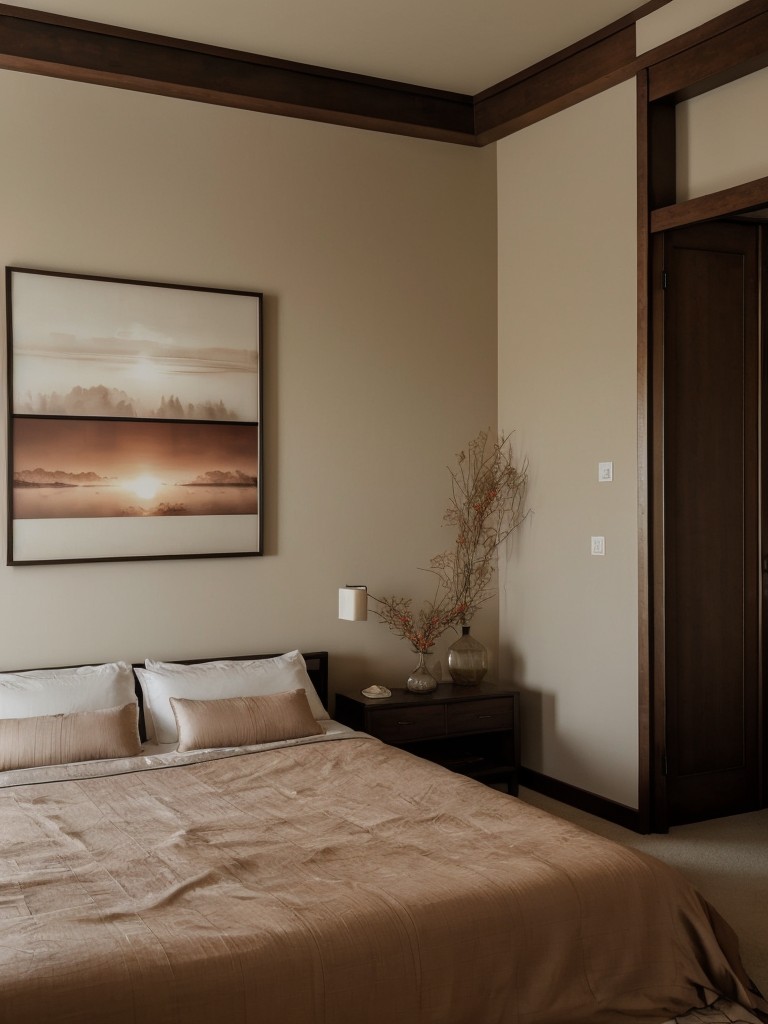 Zen-inspired Red Bedroom: A tranquil retreat in earthy tones