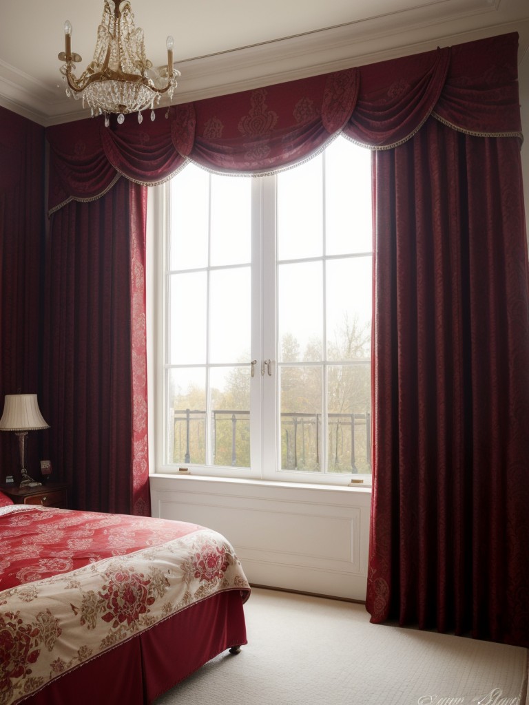 Timeless Red Bedroom Decor: Elegant Curtains for Classic Appeal