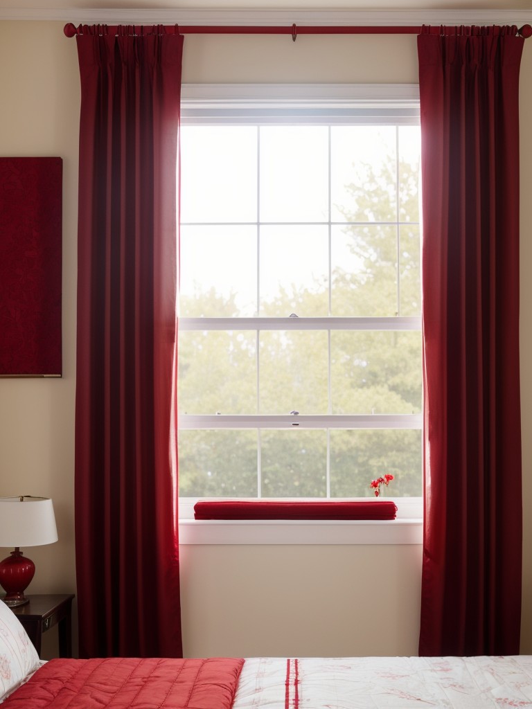 Inspiring Apartment Decor: Elevate Your Bedroom Style with Vibrant Red Window Treatments