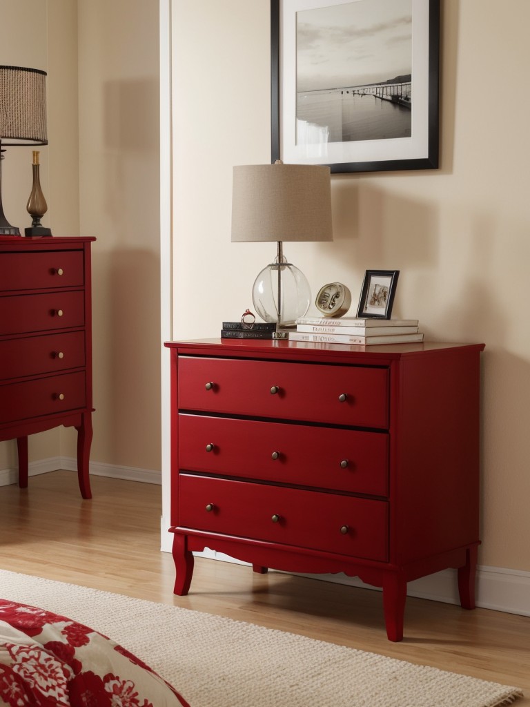 Spice up your apartment with vibrant red accents!