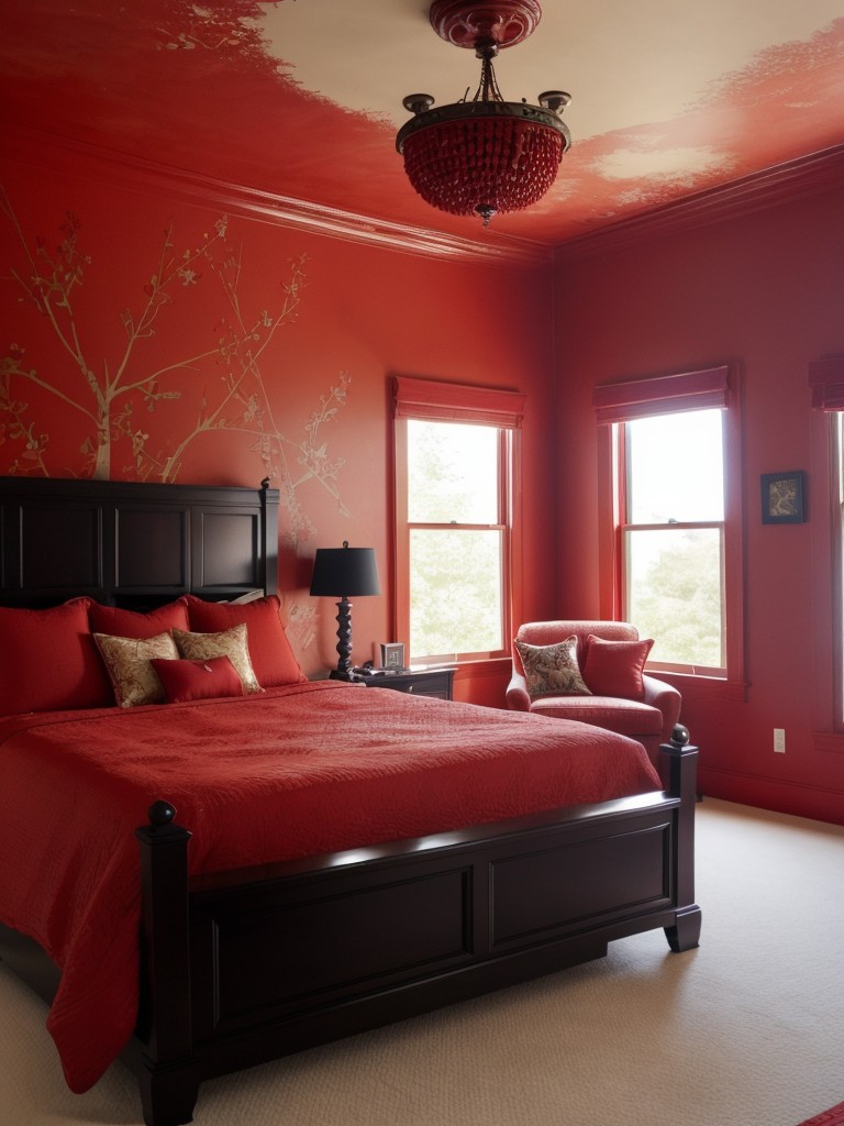 Bold and Beautiful: Bring Red Magic to Your Bedroom Ceiling!