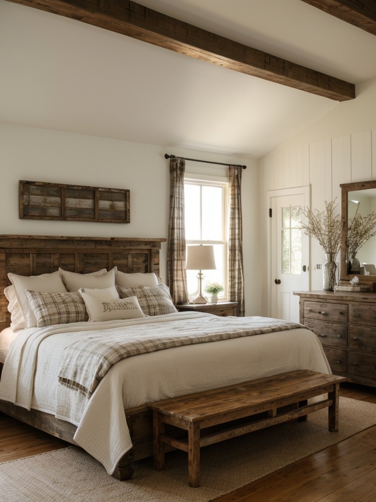 Cozy Farmhouse Bedroom: Rustic Charm & Vintage-Inspired Delights