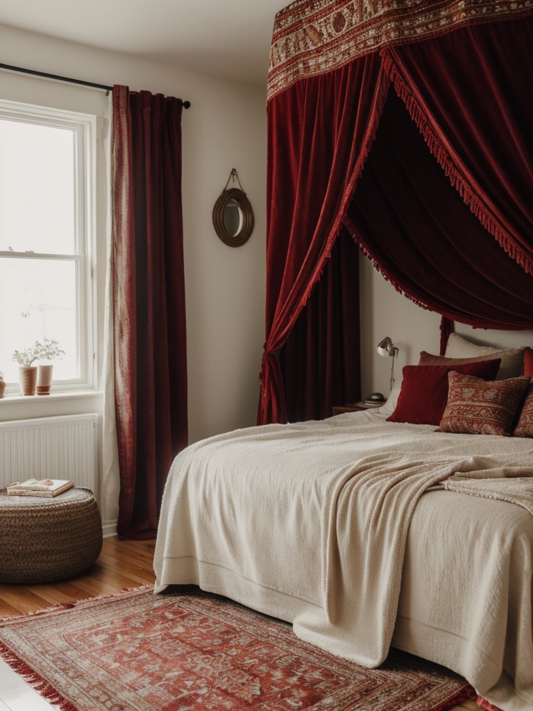 Boho Bliss: Transform Your Apartment with Mystical Red Vibes!