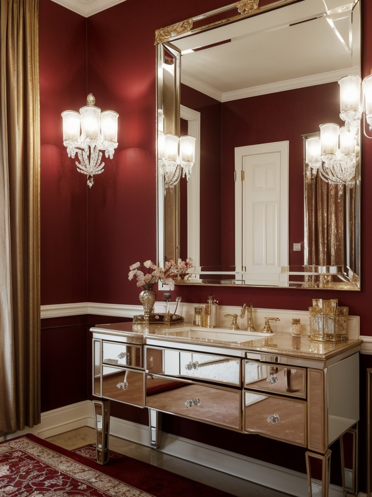 Opulent Red Bedroom Decor: Elevate your space with glamour and luxury.